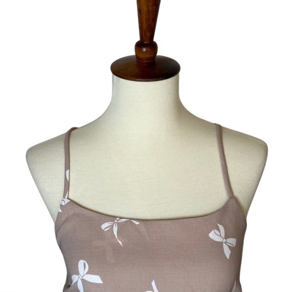 Flirty Taupe Handkerchief Triangle Crop Top Tie Back - Picture 7 of 15